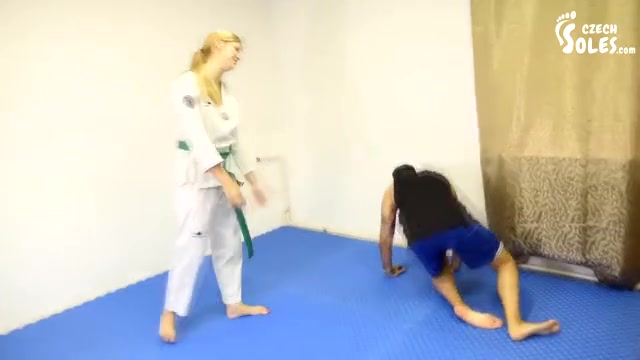 Czech Soles - Teen karate student dominates her teacher with BIG feet